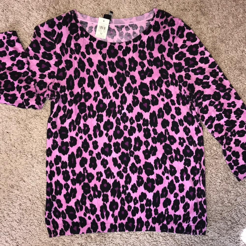 Purple Leopard Print Sweater